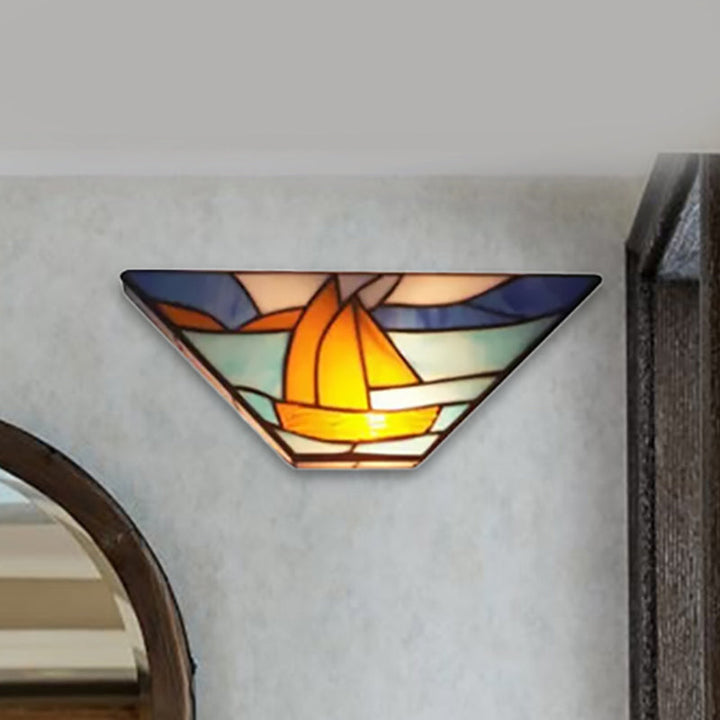 Skørter | Tiffany Wall Light with Stained Glass Shade Indoor Wall Sconces Light for Living Room