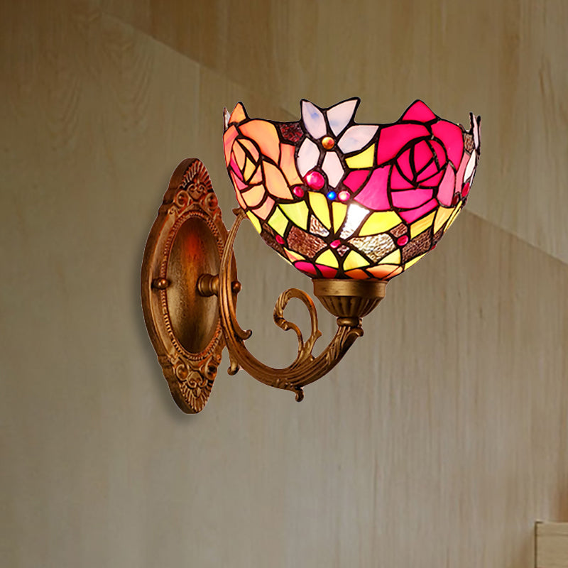 Lisslune | Lodge Flower Wand lamp with curved arm 1 light mini wall lighting for living room