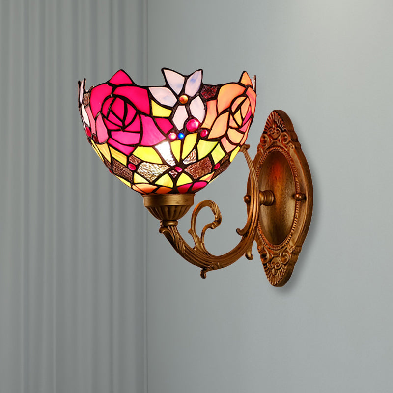 Lisslune | Lodge Flower Wand lamp with curved arm 1 light mini wall lighting for living room