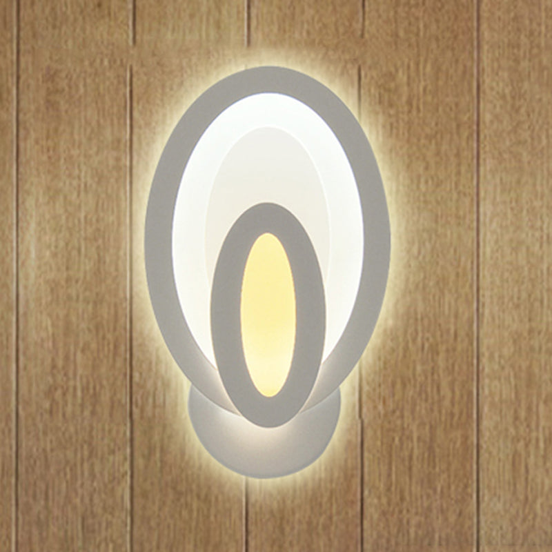 Skørter | Modern White LED Wall Light Slim Panel Acrylic Wall Light for Bedroom Living Room