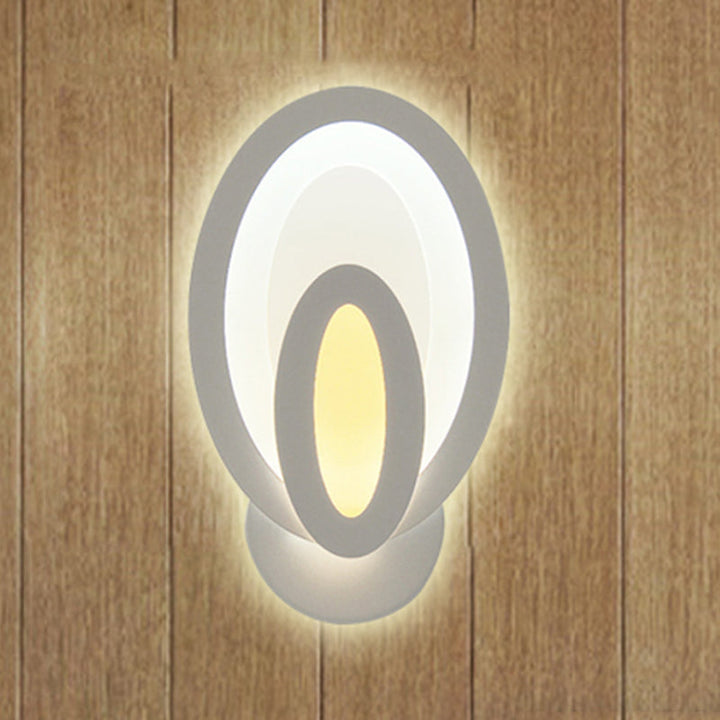 Skørter | Modern White LED Wall Light Slim Panel Acrylic Wall Light for Bedroom Living Room