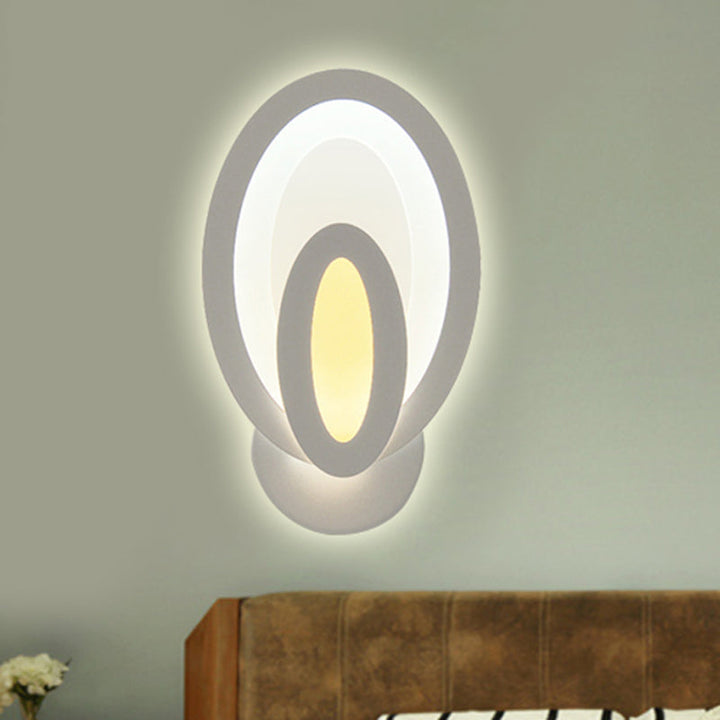Skørter | Modern White LED Wall Light Slim Panel Acrylic Wall Light for Bedroom Living Room