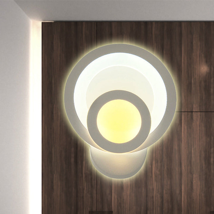 Skørter | Modern White LED Wall Light Slim Panel Acrylic Wall Light for Bedroom Living Room