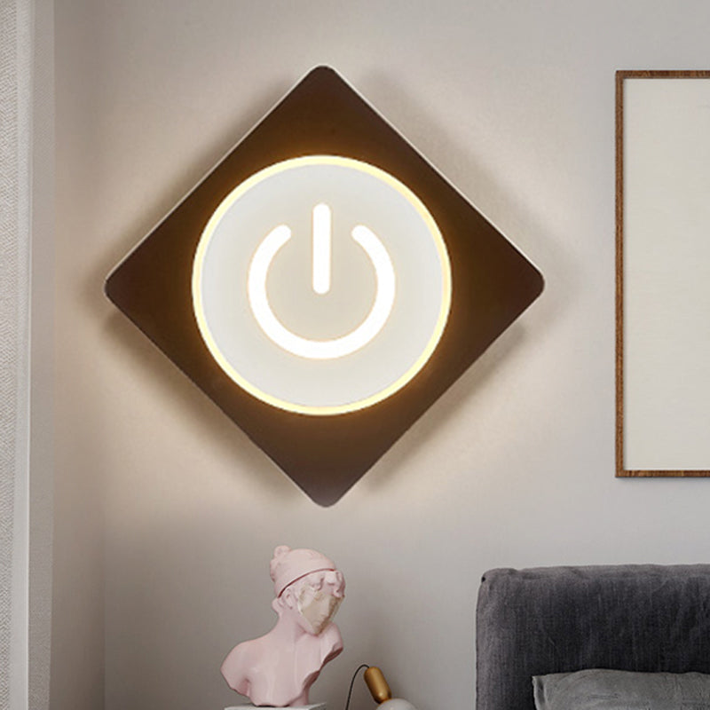 Skørter | Acrylic Rectangular LED Wall Lamp Home Office Modern Creative Wall Light in White