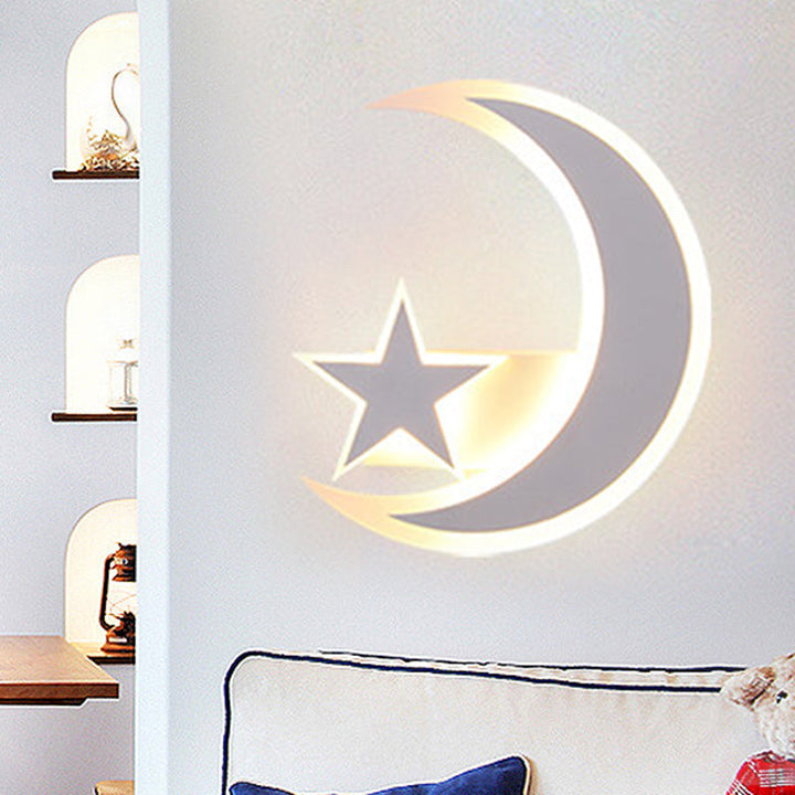 Skørter | Modern Star & Bad Wall Lamp Acrylic LED Wall Light in White for Children's Room