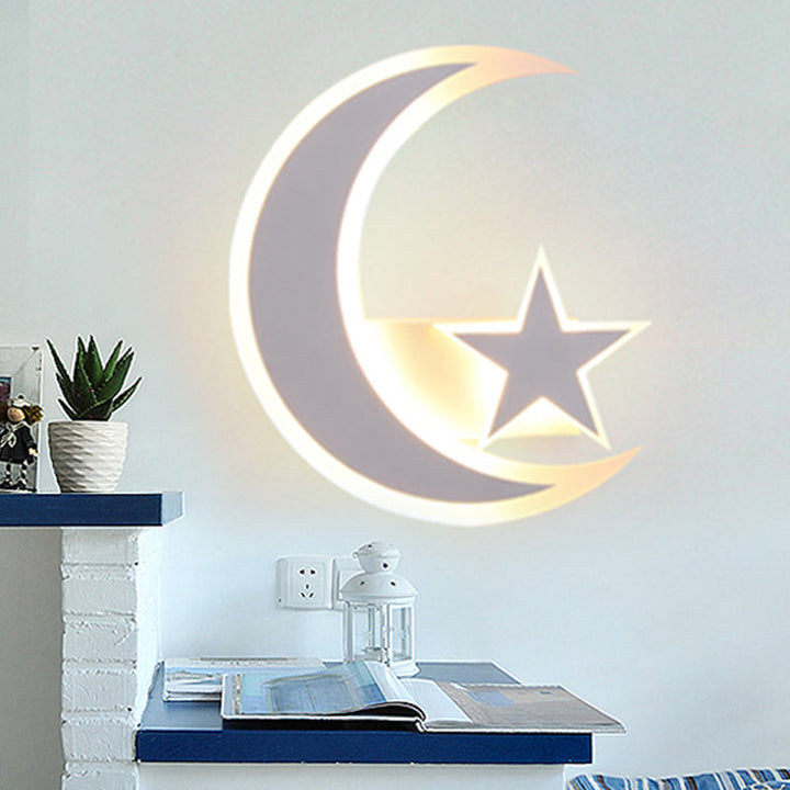 Skørter | Modern Star & Bad Wall Lamp Acrylic LED Wall Light in White for Children's Room