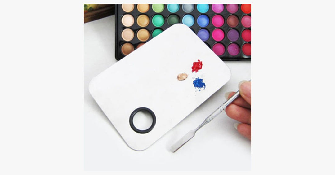 Lisslune | Beautiful stainless steel mixing palette with spatula tool