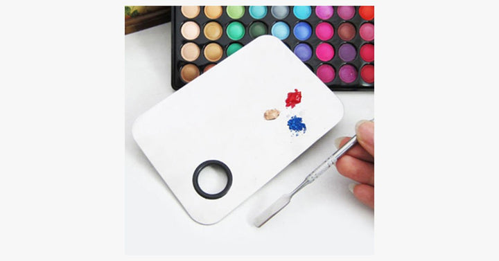 Lisslune | Beautiful stainless steel mixing palette with spatula tool