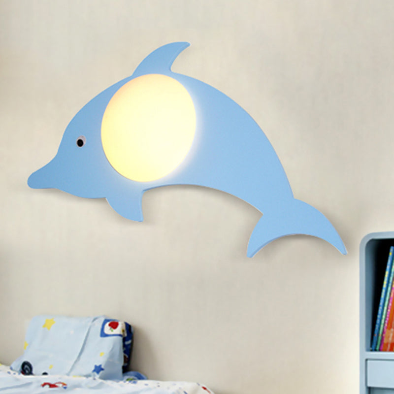 Skørter | Wood Cartoon Pattern Wall Lamp Contemporary LED Wall Lamp for Nursing Room Bedroom