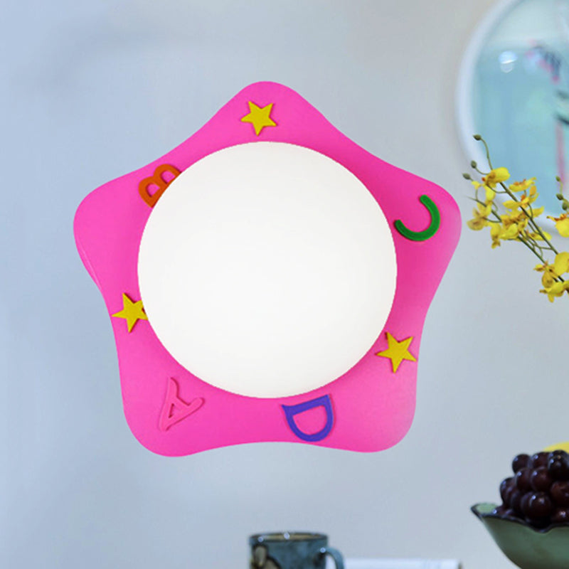 Skørter | Wood Cartoon Pattern Wall Lamp Contemporary LED Wall Lamp for Nursing Room Bedroom