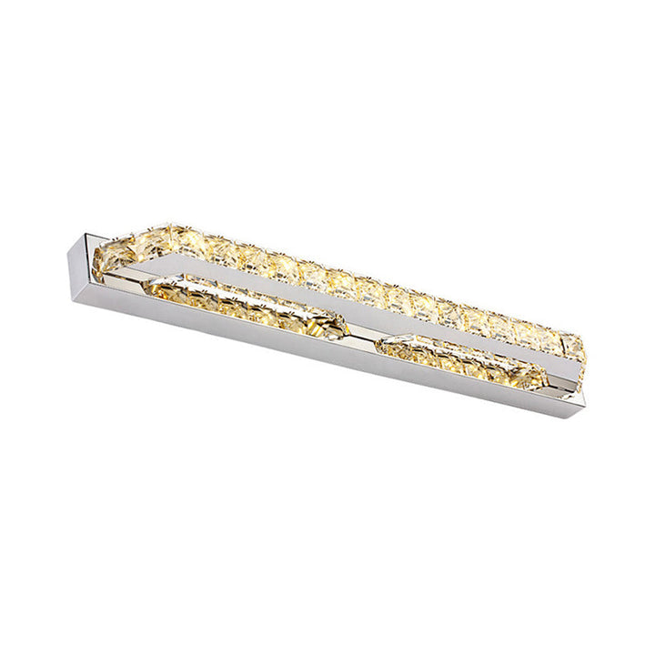 Skørter | Linear Bathroom Vanity Wall Lamp Clear/Seconds Crystal 16"/22" W LED Contemporary Wall Lamp in Warm/White Light