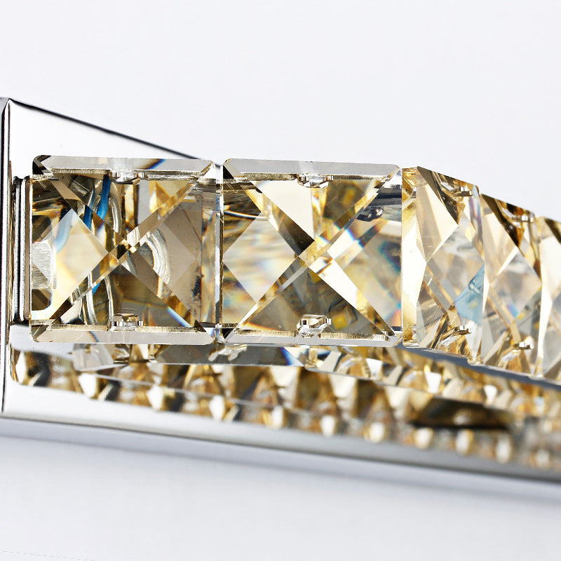 Skørter | Linear Bathroom Vanity Wall Lamp Clear/Seconds Crystal 16"/22" W LED Contemporary Wall Lamp in Warm/White Light