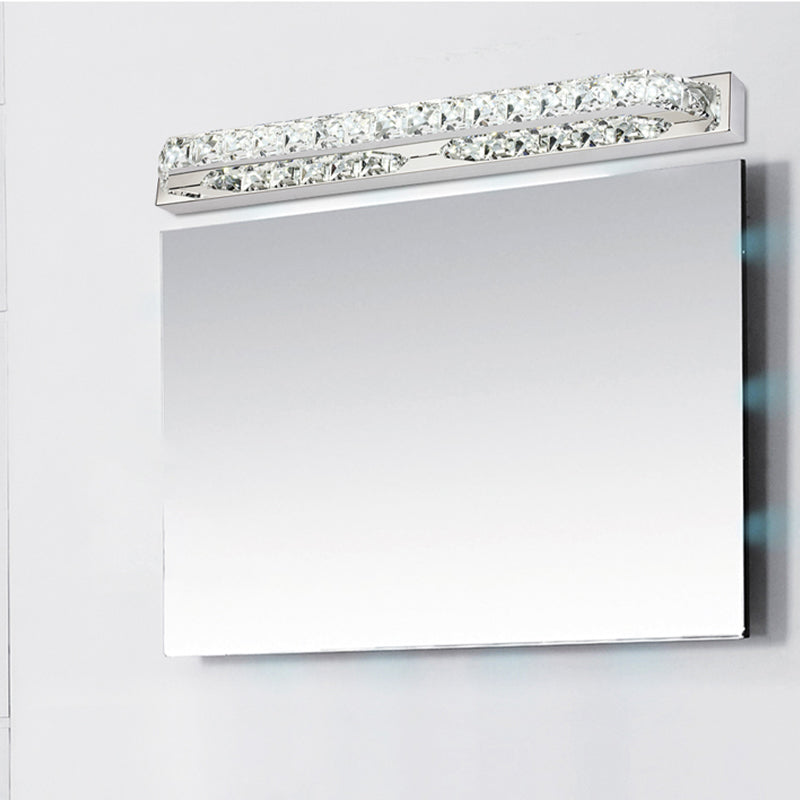 Skørter | Linear Bathroom Vanity Wall Lamp Clear/Seconds Crystal 16"/22" W LED Contemporary Wall Lamp in Warm/White Light