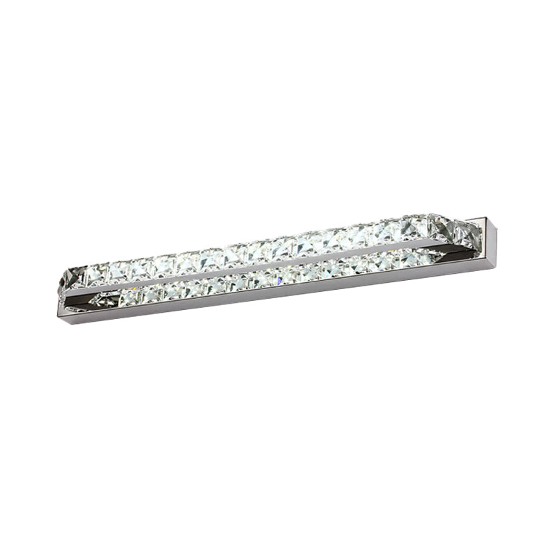 Skørter | Linear Bathroom Vanity Wall Lamp Clear/Seconds Crystal 16"/22" W LED Contemporary Wall Lamp in Warm/White Light