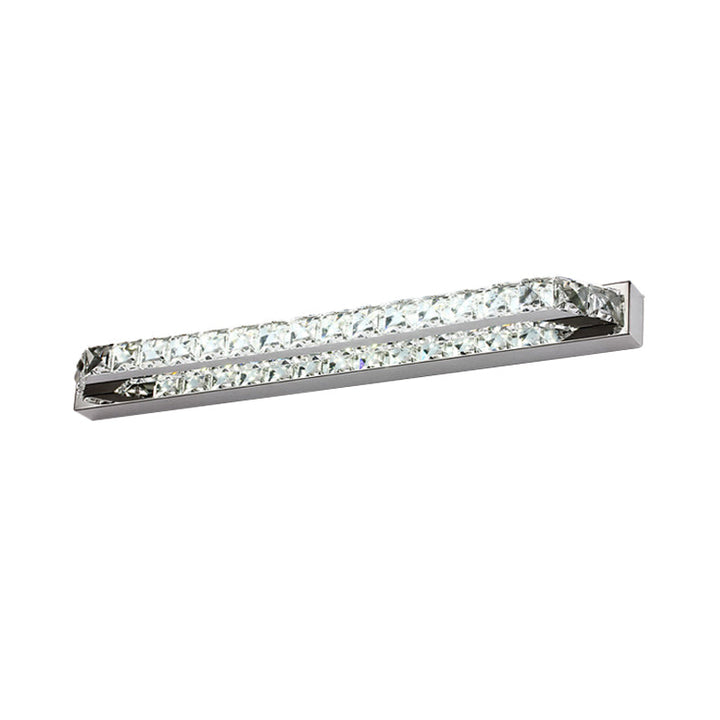 Skørter | Linear Bathroom Vanity Wall Lamp Clear/Seconds Crystal 16"/22" W LED Contemporary Wall Lamp in Warm/White Light