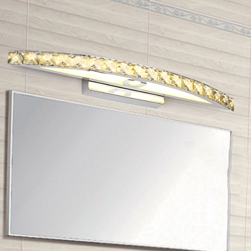 Lisslune | Flared Vanity Lighting Modern Style Clear/Champagne Crystal 17"/21" W LED Wall Lamp, Warm/White Light
