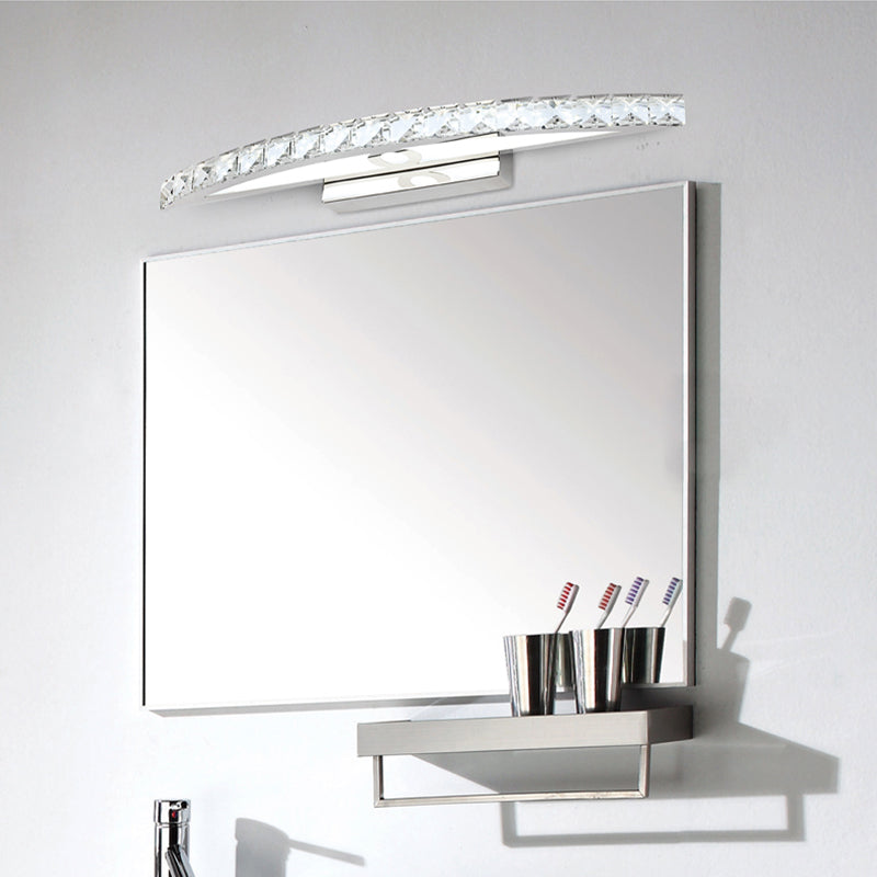 Lisslune | Flared Vanity Lighting Modern Style Clear/Champagne Crystal 17"/21" W LED Wall Lamp, Warm/White Light