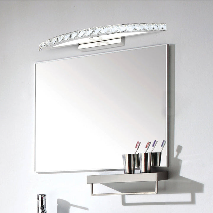 Lisslune | Flared Vanity Lighting Modern Style Clear/Champagne Crystal 17"/21" W LED Wall Lamp, Warm/White Light