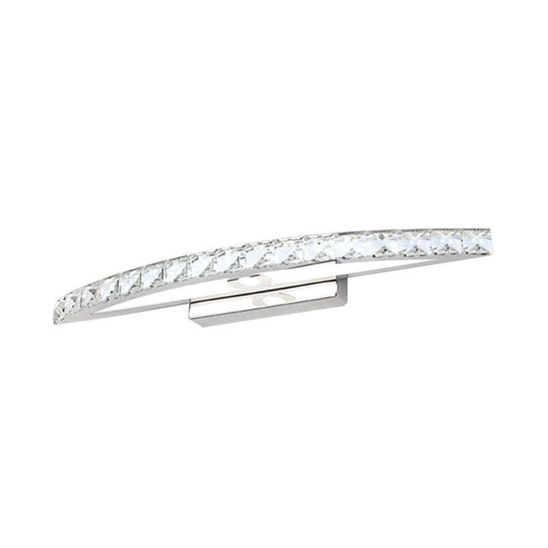 Lisslune | Flared Vanity Lighting Modern Style Clear/Champagne Crystal 17"/21" W LED Wall Lamp, Warm/White Light