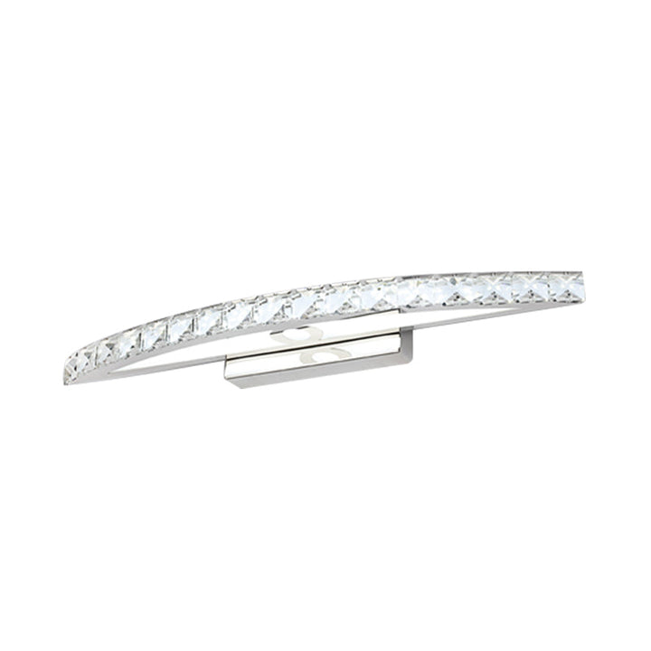 Lisslune | Flared Vanity Lighting Modern Style Clear/Champagne Crystal 17"/21" W LED Wall Lamp, Warm/White Light