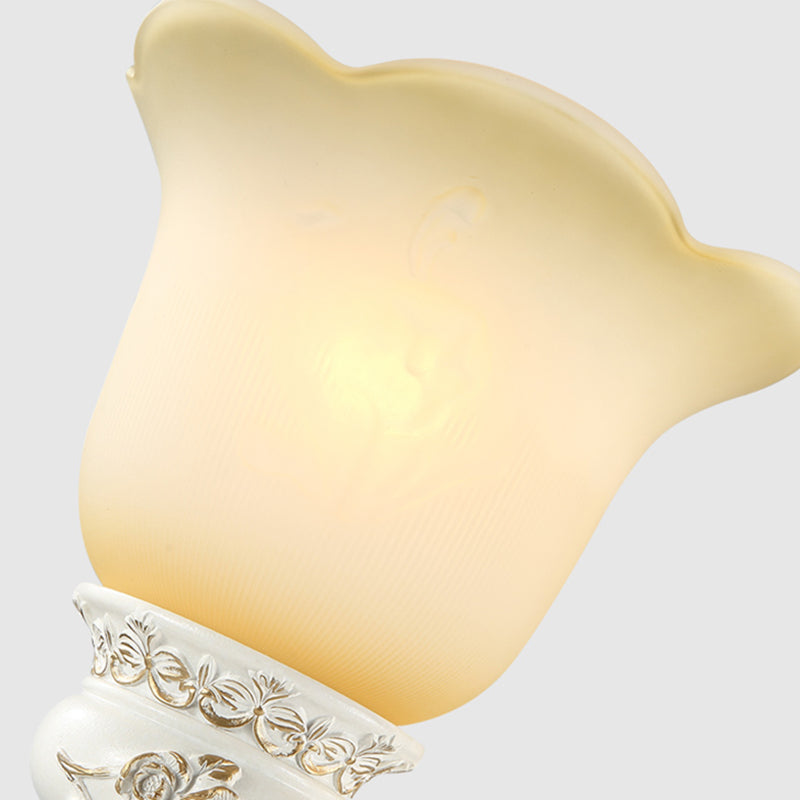 Skørter | Diagonal White Glass Wall Lamp Traditional 1/2 Lights Wall Lamp with Iridescent Resin Backplate