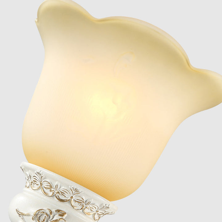 Skørter | Diagonal White Glass Wall Lamp Traditional 1/2 Lights Wall Lamp with Iridescent Resin Backplate