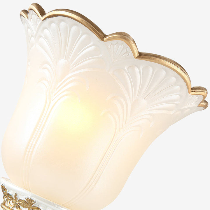 Skørter | Opal Glass Flower Wall Lamp Light Traditional 1/2 Lights Living Room Wall Lamp Fitting in White