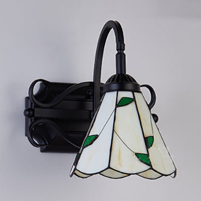 Lisslune | Tiffany Wall Mount Fixture Woven Glass 1 Light Colorful Wall Lamp in Beige/Blue/Blue-White/White for Dining Room