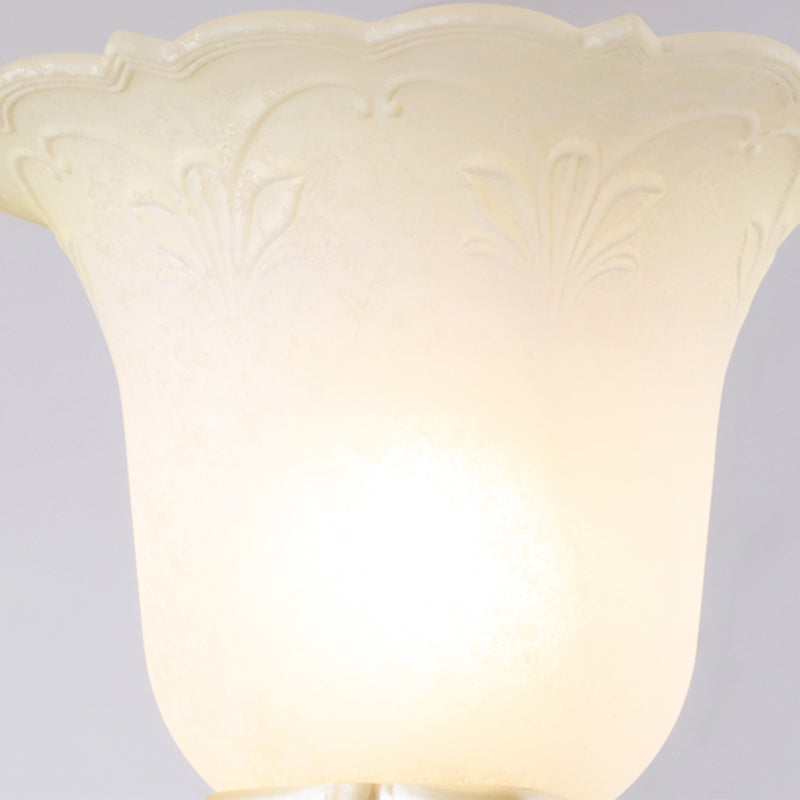 Skørter | Flower Living Room Wall Light Vintage Opal Glass 1/2 Lights Beige Wall Light