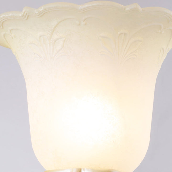 Skørter | Flower Living Room Wall Light Vintage Opal Glass 1/2 Lights Beige Wall Light