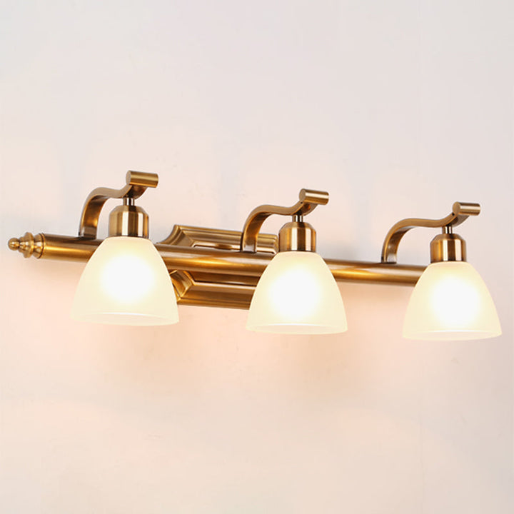 Skørter | Brass 2/3/4 Lamps Vanity Light Traditionalism Metal Bowl Wall Mount Light Fixture for Bathroom