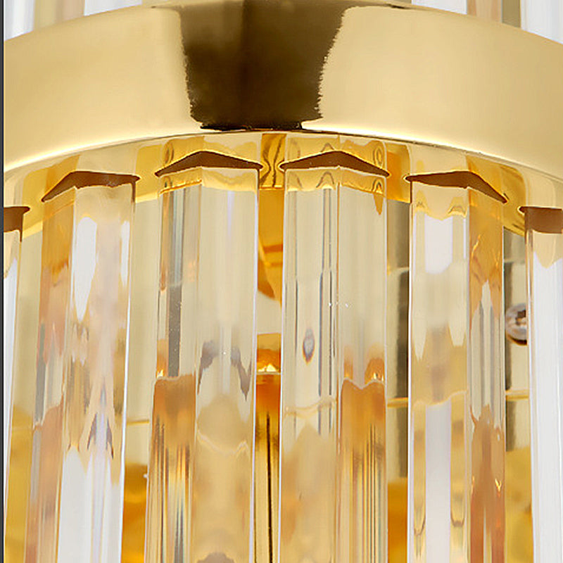 Lisslune | Cylinder Wall Light Modern Three-Sided Crystal Rod 2 Heads Gold Wall Light