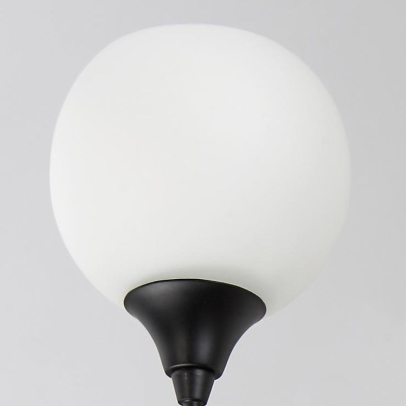 Skørter | Bubble Shade White Glass Wall Lamp Rustic 1/2 Lights Dining Room Wall Mounted Lamp in Black
