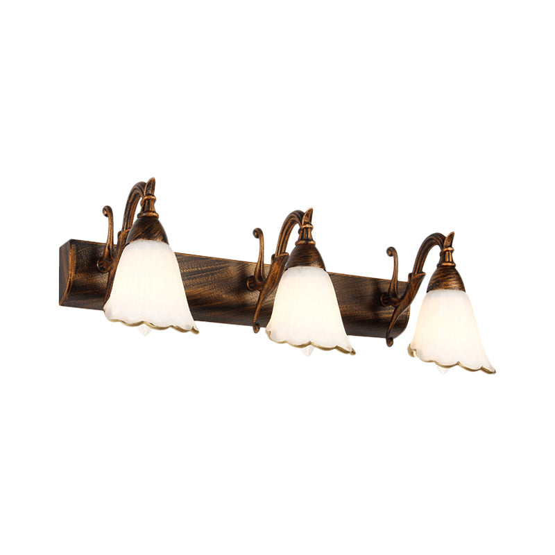 Skørter | Flower Wall Light Classic Opal Glass 2/3/4 Lights Bronze/White Make-Up Lighting