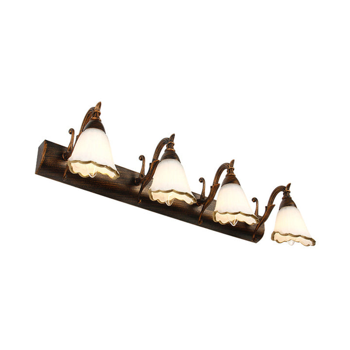 Skørter | Flower Wall Light Classic Opal Glass 2/3/4 Lights Bronze/White Make-Up Lighting