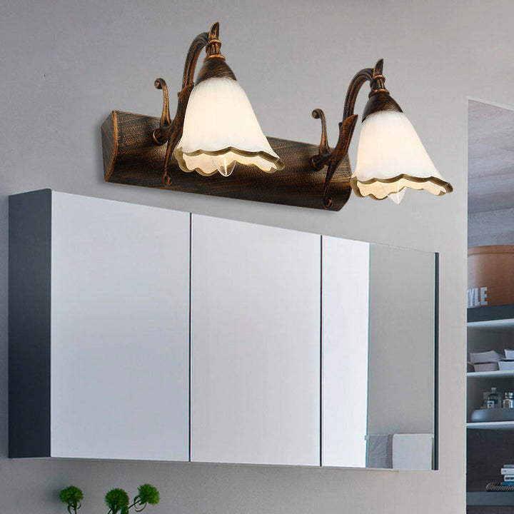 Skørter | Flower Wall Light Classic Opal Glass 2/3/4 Lights Bronze/White Make-Up Lighting