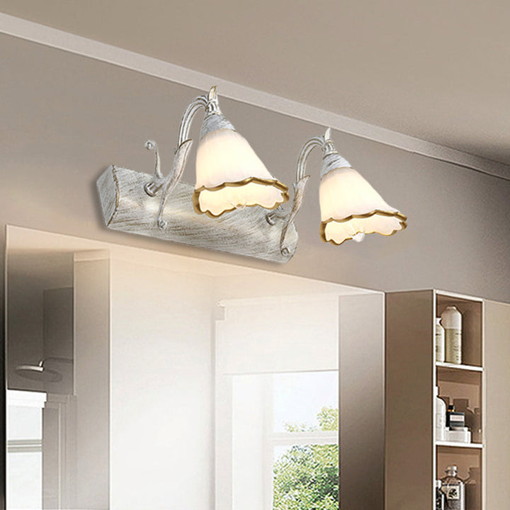 Skørter | Flower Wall Light Classic Opal Glass 2/3/4 Lights Bronze/White Make-Up Lighting