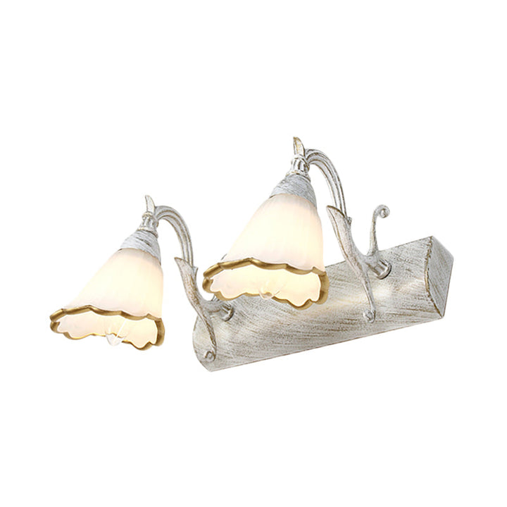 Skørter | Flower Wall Light Classic Opal Glass 2/3/4 Lights Bronze/White Make-Up Lighting