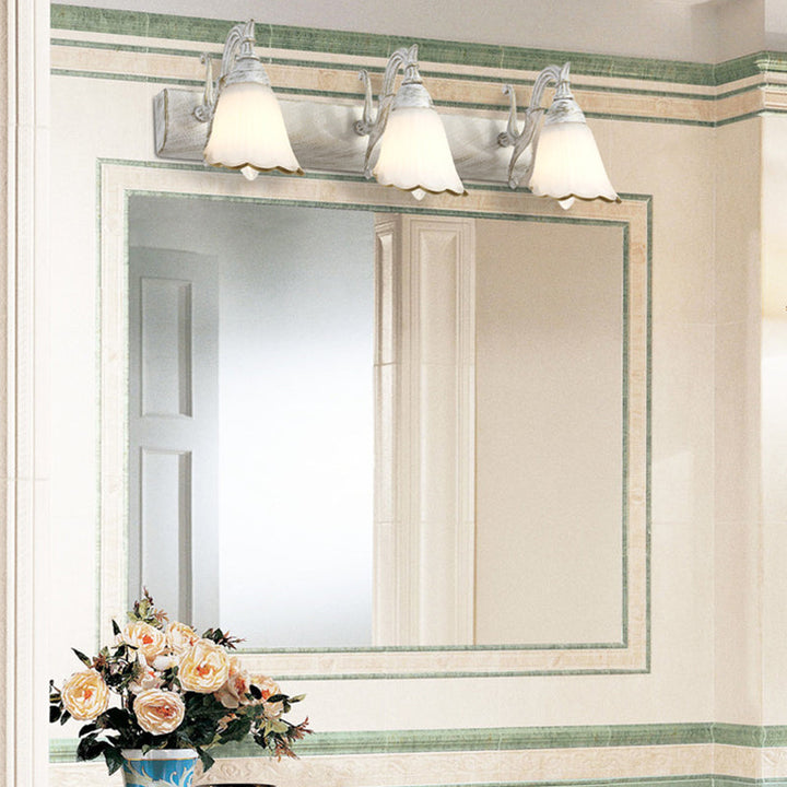 Skørter | Flower Wall Light Classic Opal Glass 2/3/4 Lights Bronze/White Make-Up Lighting
