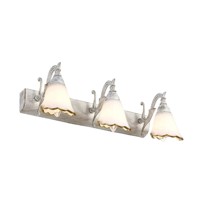 Skørter | Flower Wall Light Classic Opal Glass 2/3/4 Lights Bronze/White Make-Up Lighting