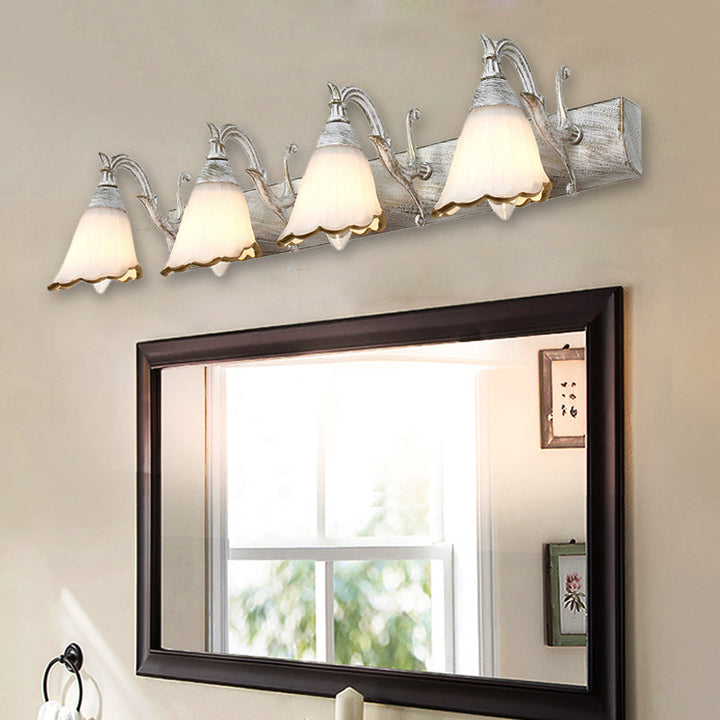 Skørter | Flower Wall Light Classic Opal Glass 2/3/4 Lights Bronze/White Make-Up Lighting