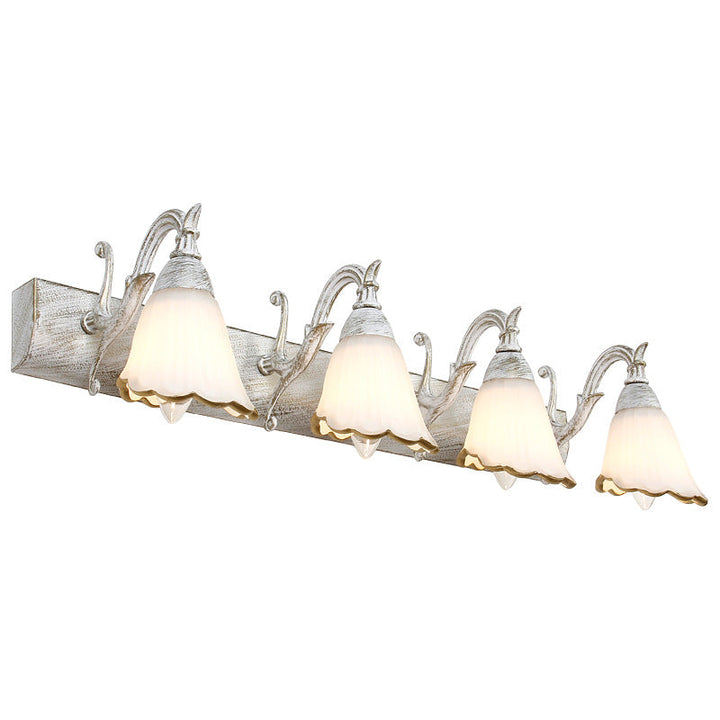 Skørter | Flower Wall Light Classic Opal Glass 2/3/4 Lights Bronze/White Make-Up Lighting