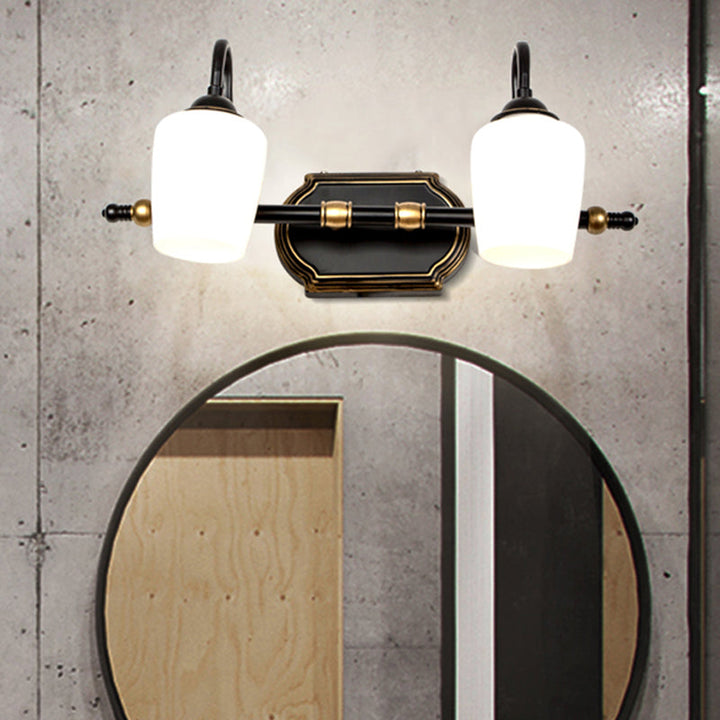 Skørter | 2/3/4 Lights Cup Shade Vanity Wall Light Classic White Glass Wall Mounted Lighting for the Bathroom