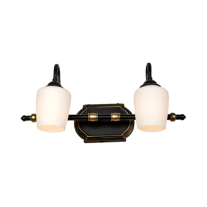 Skørter | 2/3/4 Lights Cup Shade Vanity Wall Light Classic White Glass Wall Mounted Lighting for the Bathroom