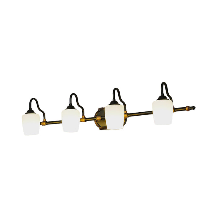 Skørter | 2/3/4 Lights Cup Shade Vanity Wall Light Classic White Glass Wall Mounted Lighting for the Bathroom