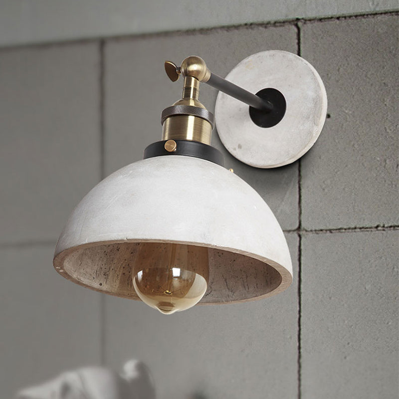 Skørter | Cone/Cylinder/Bowl Bedroom Wall Mounted Light Cement 1 Head Industrial Style Corner Adjustable Wall Lamp in Gray