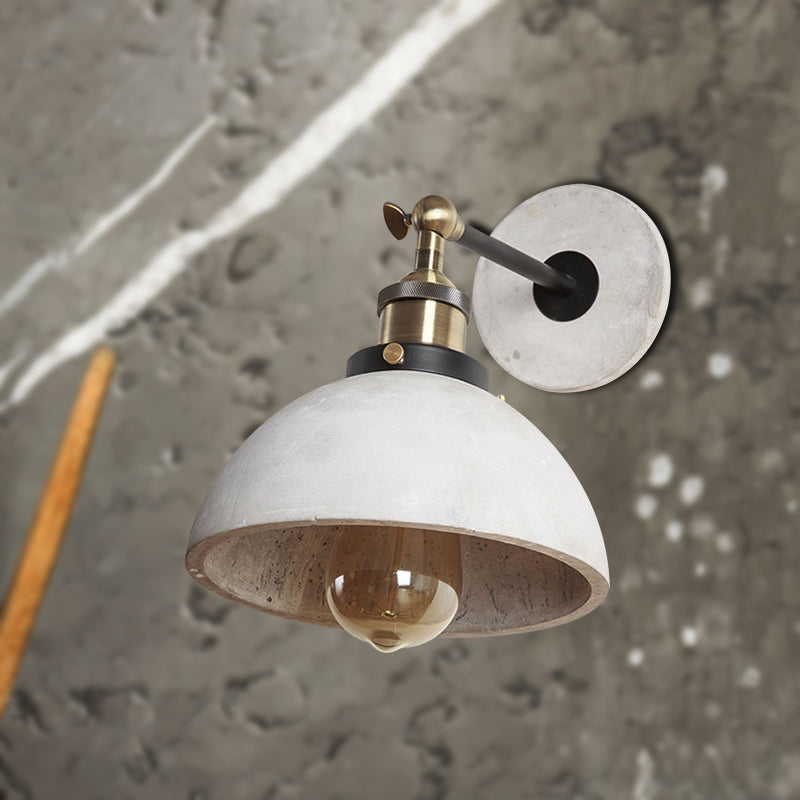 Skørter | Cone/Cylinder/Bowl Bedroom Wall Mounted Light Cement 1 Head Industrial Style Corner Adjustable Wall Lamp in Gray