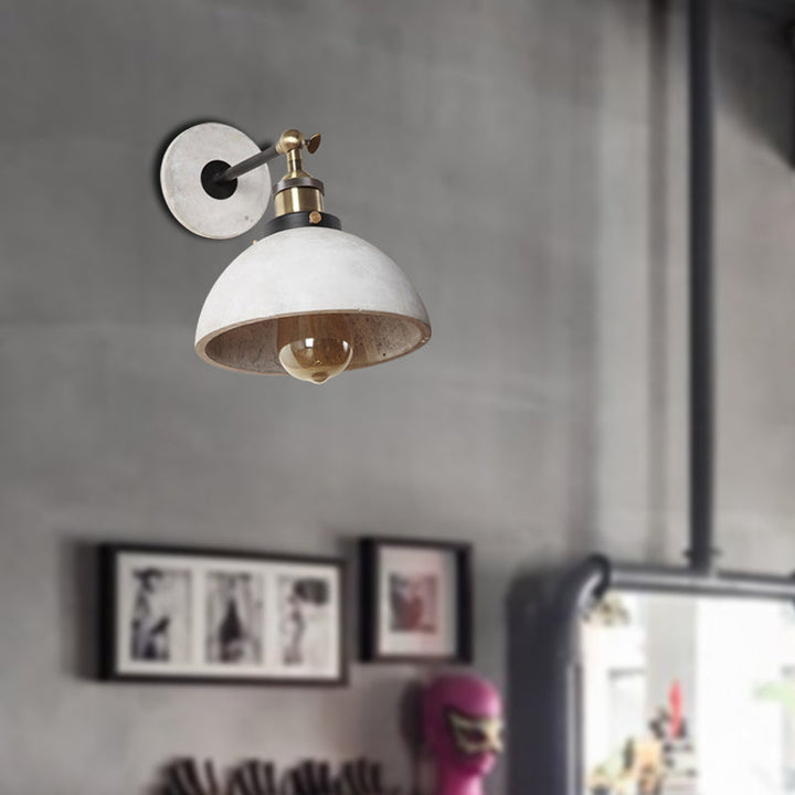 Skørter | Cone/Cylinder/Bowl Bedroom Wall Mounted Light Cement 1 Head Industrial Style Corner Adjustable Wall Lamp in Gray