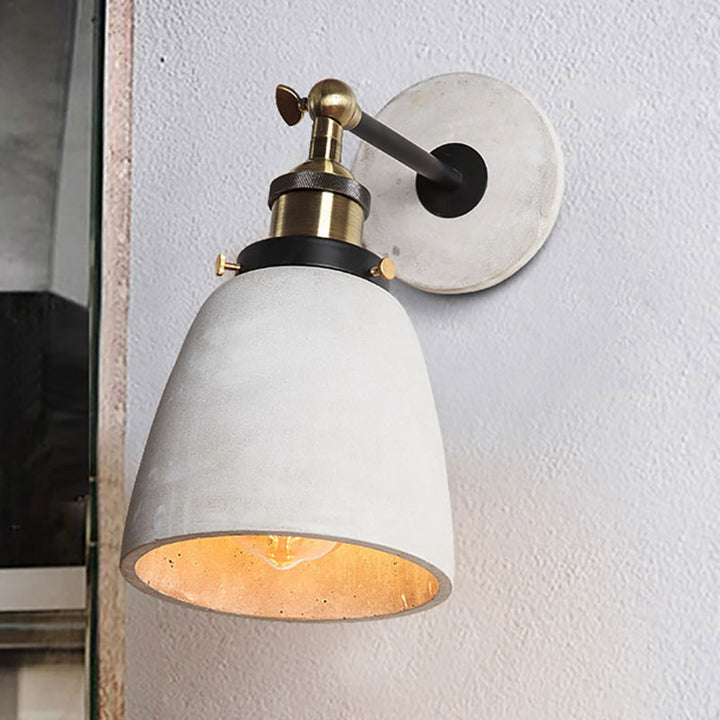 Skørter | Cone/Cylinder/Bowl Bedroom Wall Mounted Light Cement 1 Head Industrial Style Corner Adjustable Wall Lamp in Gray