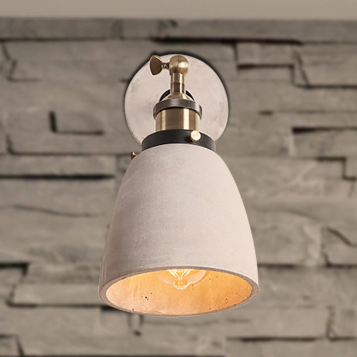 Skørter | Cone/Cylinder/Bowl Bedroom Wall Mounted Light Cement 1 Head Industrial Style Corner Adjustable Wall Lamp in Gray